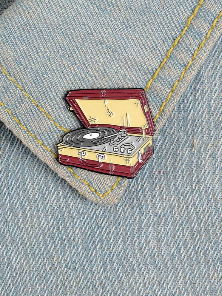 留聲機設計胸針 - 彩色 - 查看 1