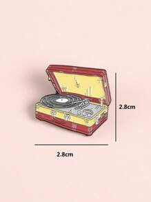 留聲機設計胸針 - 彩色 - 查看 3
