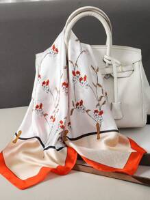 1pc Women Floral Pattern Fashionable Bandana For Daily Life - Red - View 1