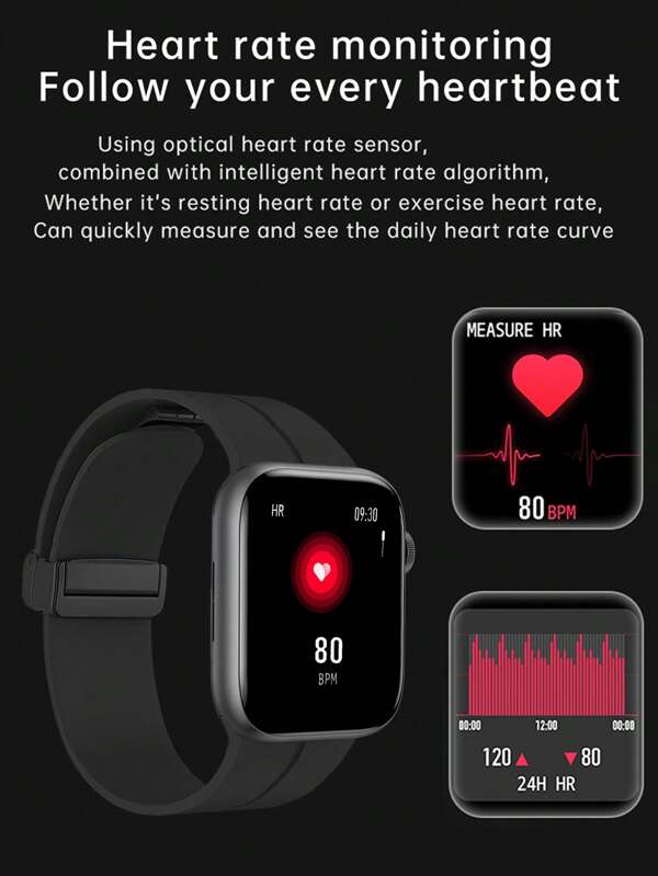 Heart Rate Monitoring Square Smart Watch SHEIN USA