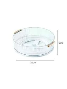1pc Rotatable Cosmetic Storage Box,Room,Home,Bedroom,Bathroom,House,Pink Room,Living Room Decor,Travel Stuff,Gift Bag,Gifts For Mom,Dad,Men,Friends,Teacher,Birthday,Wedding,Desk,Shelves,Accessories,Gift Boxes,Funny Gift,Storage - Clear - View 3