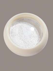 FULL BEAUTY 1pc Solid Aurora Pearl White Nail Glitter Powder DIY Nail Charms Nail Gems Nail Supplies - White - View 6