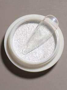 FULL BEAUTY 1pc Solid Aurora Pearl White Nail Glitter Powder DIY Nail Charms Nail Gems Nail Supplies - White - View 4