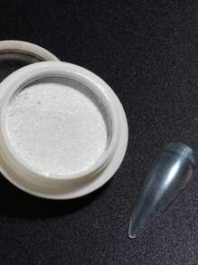 FULL BEAUTY 1pc Solid Aurora Pearl White Nail Glitter Powder DIY Nail Charms Nail Gems Nail Supplies - White - View 7