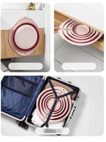 1入組可折疊洗手盆 - 粉色 - 查看 5