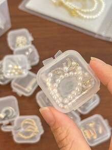 5pcs/set Plastic Jewelry Box, Minimalist Clear Jewelry Storage Box For Home And Travel - Clear - View 3