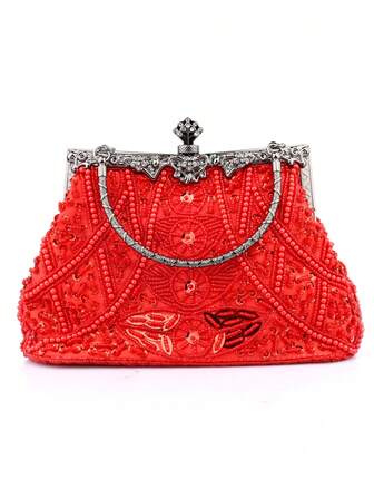 亮片裝飾方包小頂部單條提帶