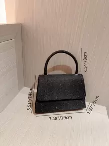 月夜晚禮包閃亮，優雅，精妙，宁靜奢侈光芒四射的迷你方襟披肩晚禮服，閃爍黑色簡約晚宴派對小型手袋，適合派對女孩，女士，新娘，完美適用於派對，婚禮，舞會，晚宴/宴會 - 黑色 - 查看 11