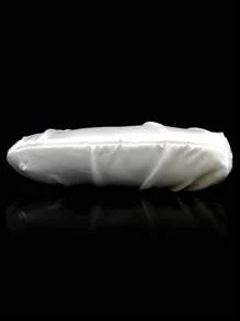 緞面方包花朵裝飾吻鎖 - 白色 - 查看 7