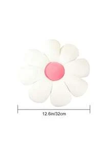 1pc Flower Design Car Waist Pillow - White - View 5