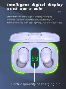 1 pieza Auriculares inalámbricos pantalla LED - Blanco - Ver 6