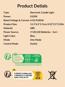 1 Pieza Luz Nocturna De Cristal - Azul - Ver 8