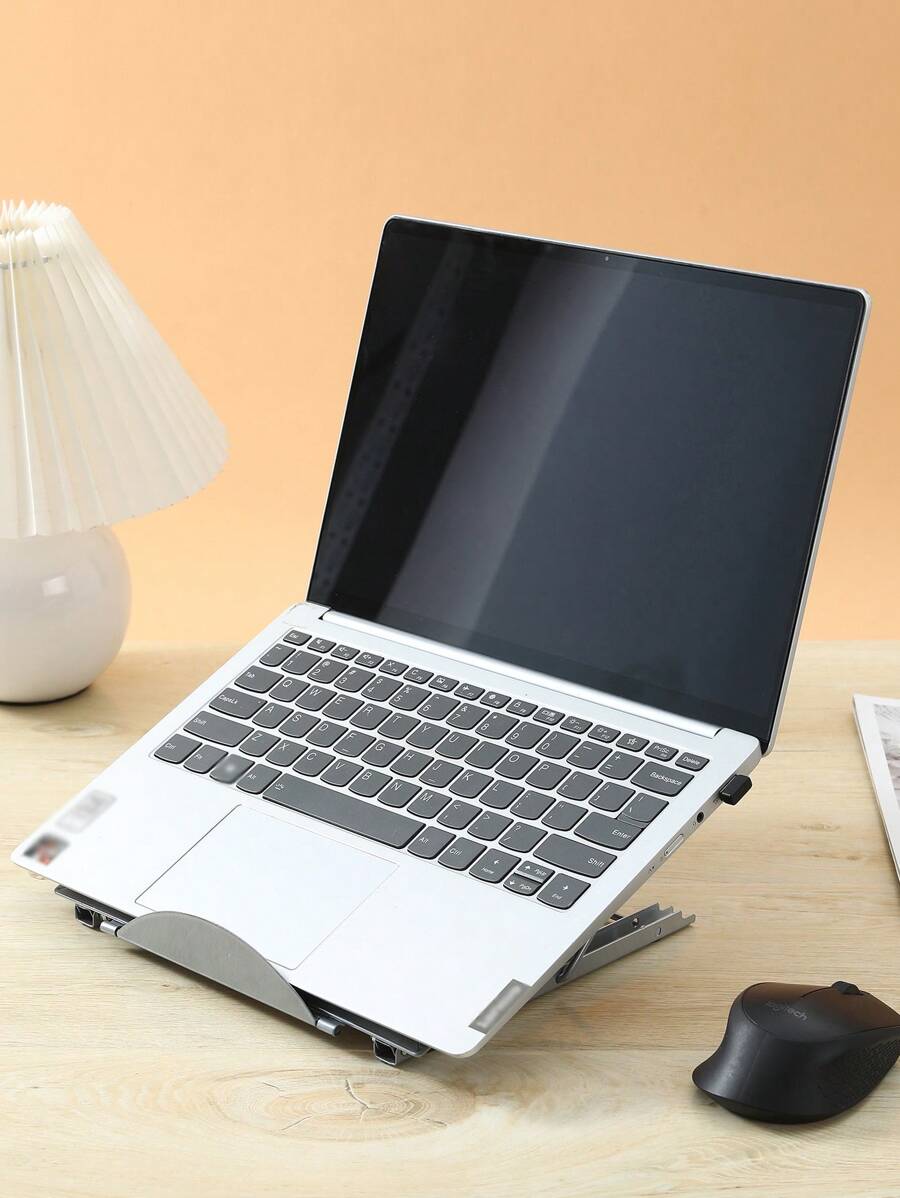 1pc Metallic Multi-color Adjustable Stand, Universal Cooling Stand For Laptop, Tablet, Phone - Silver - View 1