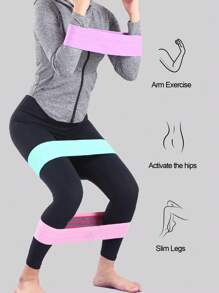 1pc Yoga Workout Resistance Band - Pink - View 5