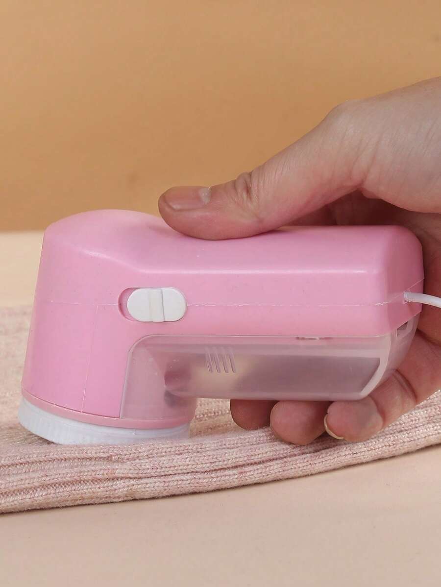 1入組便攜式電子清潔器粉色ABS家用電動毛球修剪器可充電毛球去除器家用