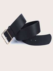 Cinturón con hebilla metálica - Negro - Ver 3