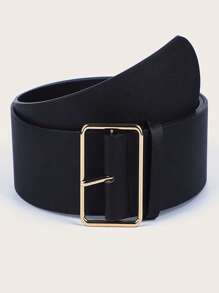Cinturón con hebilla metálica - Negro - Ver 5