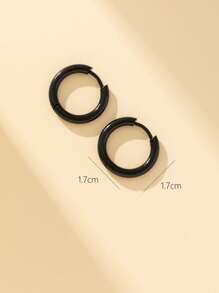 1pair Fashion Minimalist Stainless Steel Hoop Earrings For Men For Daily Decoration