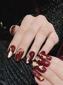 1 Box Goldfolie Nail Art Dekoration DIY Nail Charms Nail Gems Nail Zubehör Nägel