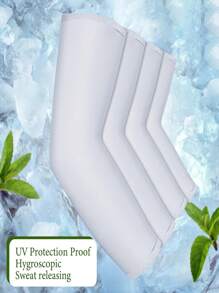 防曬防UV 1入組時尚遮陽衣套袖，帶指孔防曬遮陽衣袖，適用於露營、徒步旅行、高爾夫、駕駛、騎馬、釣魚、自行車等活動 - 白色 - 查看 5