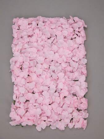 1pc Artificial Flower Wall, Baby Pink Fake Flower Petal Decoration, For Home Decor