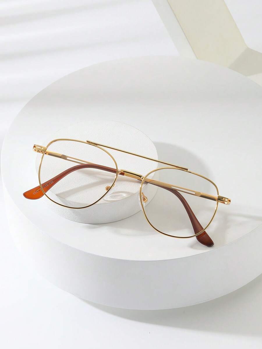 1 件男士金色金属眼镜