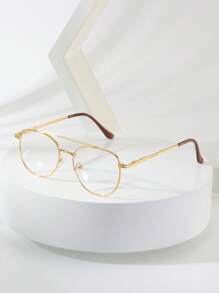 1 件男士金色金属眼镜