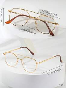 1 件男士金色金属眼镜