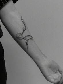 1sheet Mist Pattern Tattoo Sticker - Black - View 1