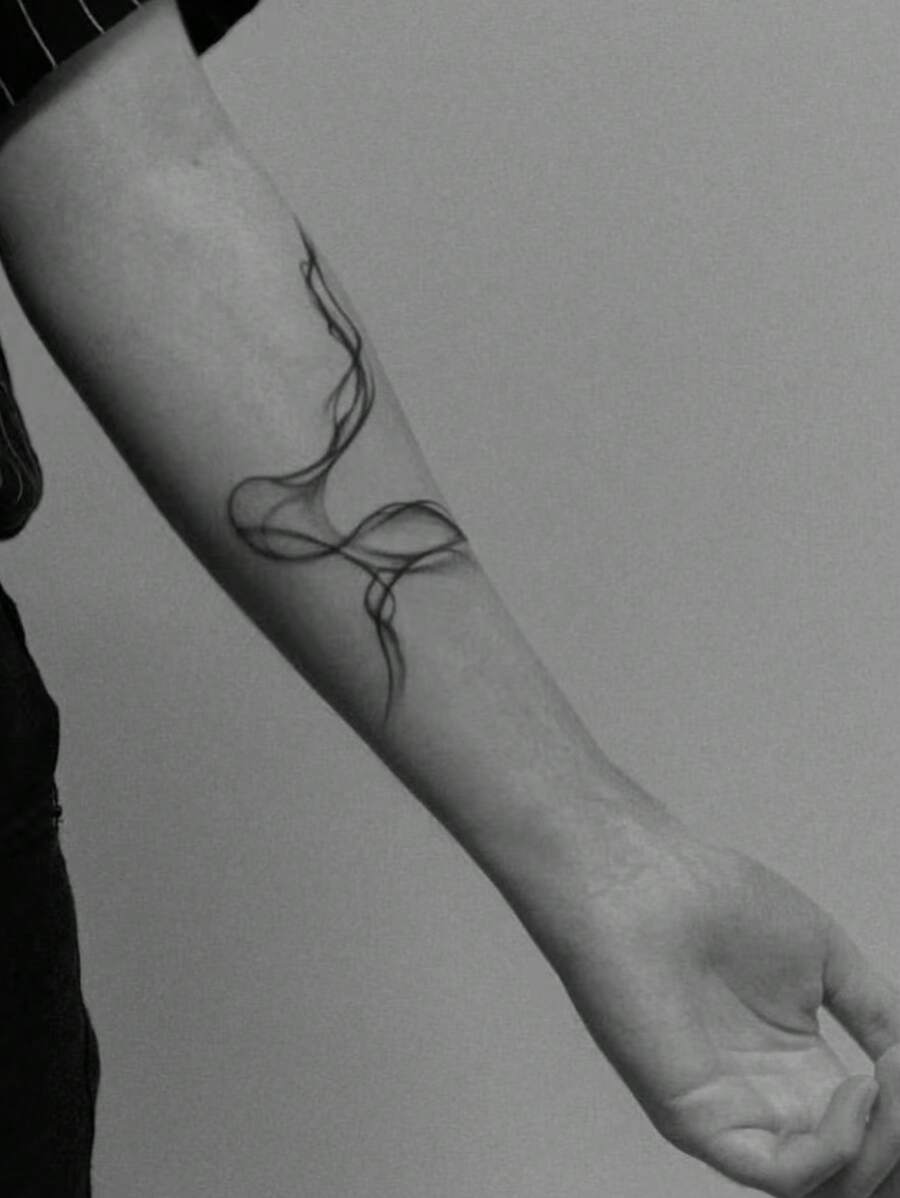 1sheet Mist Pattern Tattoo Sticker - Black - View 1