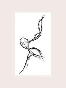 1sheet Mist Pattern Tattoo Sticker - Black - View 2