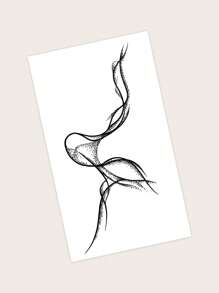 1sheet Mist Pattern Tattoo Sticker - Black - View 4