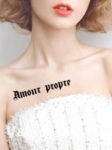 1张临时纹身贴纸，适合日常使用 - 黑色 - 查看 6