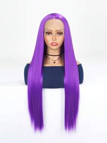 Synthetic Lace Wigs Lace Front Long Straight Synthetic Wig - Purple - View 1
