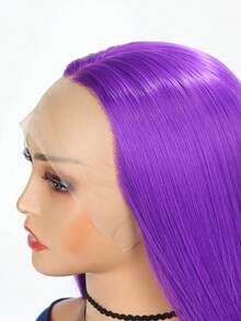 Synthetic Lace Wigs Lace Front Long Straight Synthetic Wig - Purple - View 5