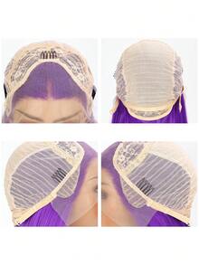 Synthetic Lace Wigs Lace Front Long Straight Synthetic Wig - Purple - View 7