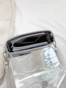 Mini Saddle Bag Star Decor Silver Fashionable - Silver - View 4