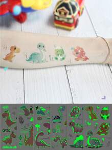 6 tờ Sáng Đồ họa khủng long Hình xăm tạm thời Hình dán , Phim hoạt hình dễ thương Vẽ bằng tay Nhỏ bé Khủng Long , Đầy màu sắc Thú vật Không thấm nước Giấy dán - Nhiều màu - Xem 1