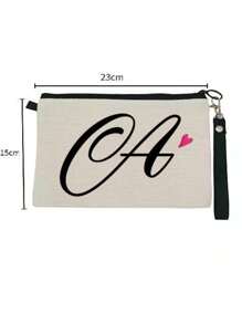 Letter Graphic Makeup Bag Storage Makeup Organizer Makeup Case - White - View 3