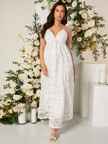 SHEIN 孕妇开叉蕾丝吊带连衣裙