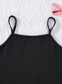 SHEIN Girls Letter Graphic Cami Romper