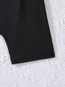 SHEIN Girls Letter Graphic Cami Romper