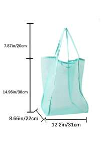 Túi mua sắm polyester tối giản - Màu xanh lam - Xem 3