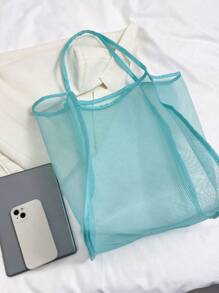 Túi mua sắm polyester tối giản - Màu xanh lam - Xem 4