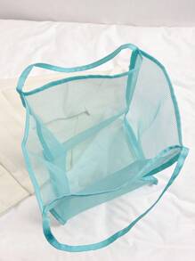 Túi mua sắm polyester tối giản - Màu xanh lam - Xem 5