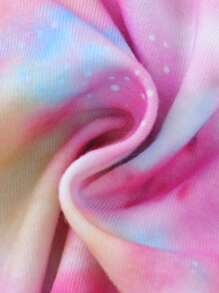 SHEIN 小女童紮染下擺打結背心上衣 - 彩色 - 查看 3