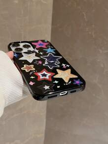 苹果星星手机壳 Y2k 星星印花手机壳适用于 15/15Pro/15Plus/15Promax 卡哇伊防水防震防摔防刮 - 彩色 - 查看 4