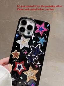 苹果星星手机壳 Y2k 星星印花手机壳适用于 15/15Pro/15Plus/15Promax 卡哇伊防水防震防摔防刮 - 彩色 - 查看 7