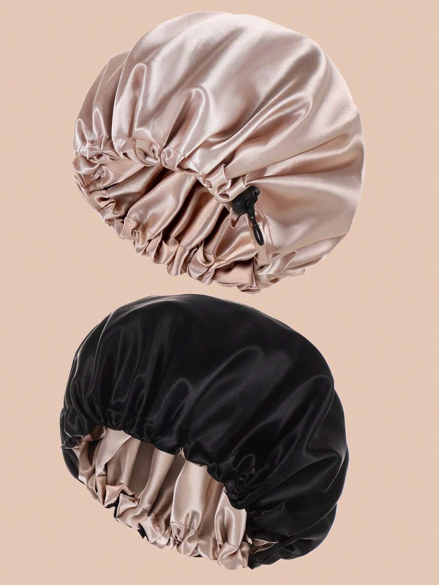2入組實色絲質護髮帽絲綢護髮帽 - 彩色 - 查看 1