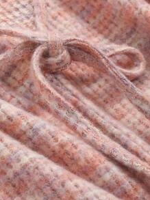 DAZY Space Dye Knot Front Crop Top Without Cami Top Long Sleeve Women Tops - Pink - View 5